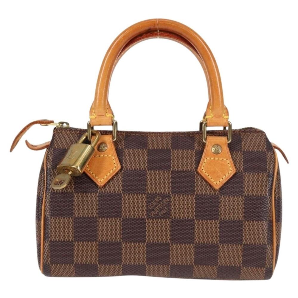 Louis Vuitton Damier Ebene Mini Speedy Handbag Spo Brown